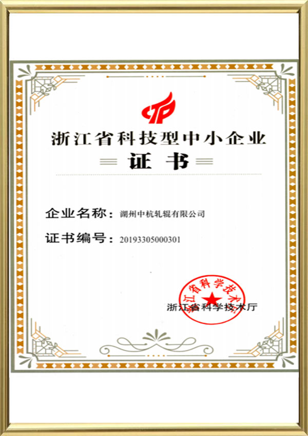 Certificat de știință și tehnologie în provincia Zhejiang pentru întreprinderi mici și mijlocii